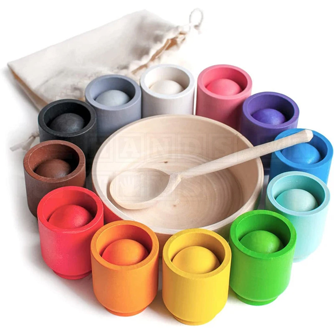 ColorCups™ Wooden Color Sorting Set-Sensory Toys-Hands-On Toys