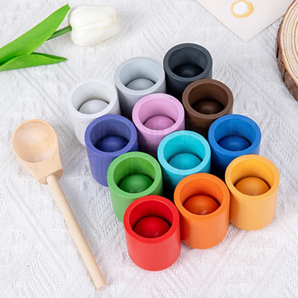 ColorCups™ Wooden Color Sorting Set – Hands-On Toys