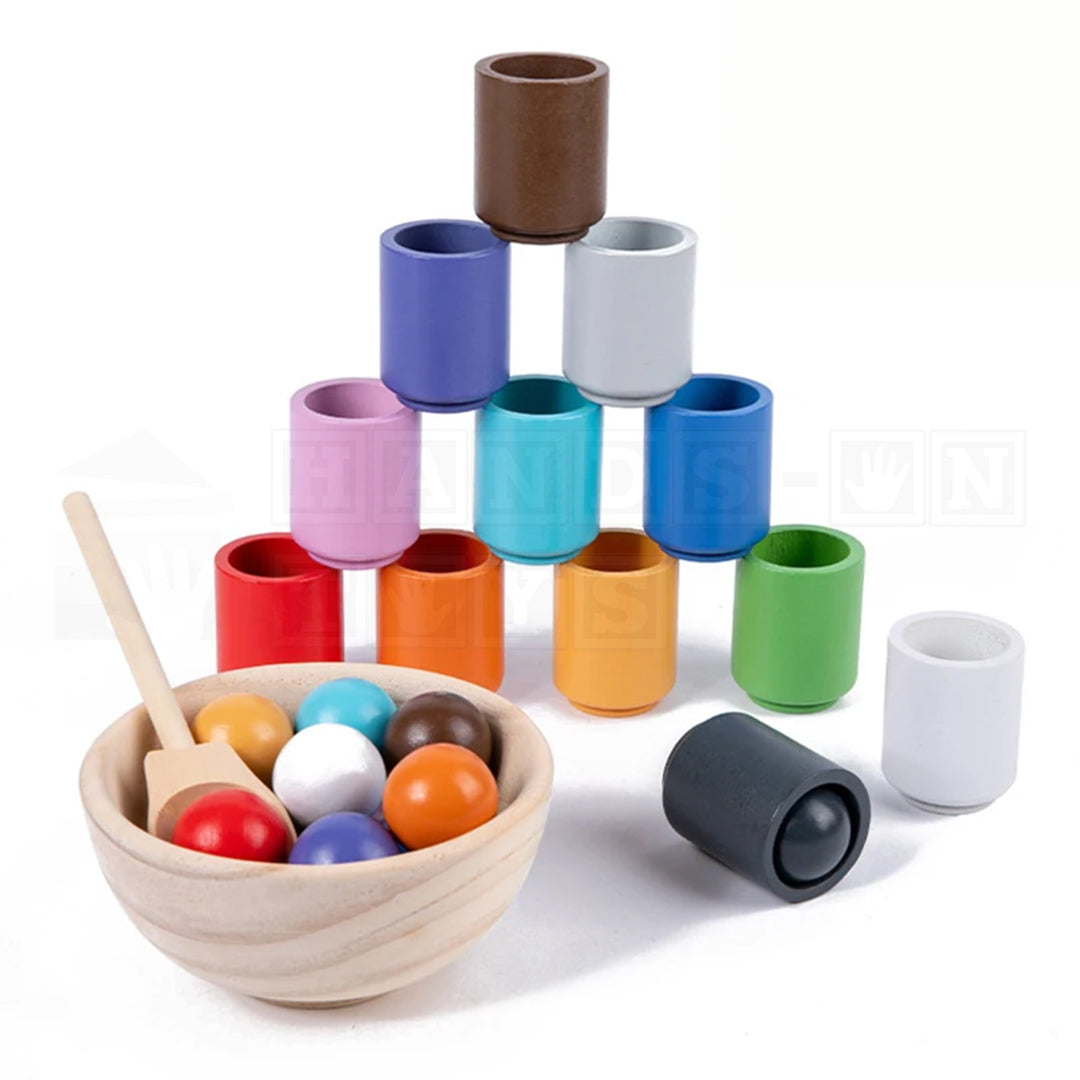 ColorCups™ Wooden Color Sorting Set-Sensory Toys-Hands-On Toys