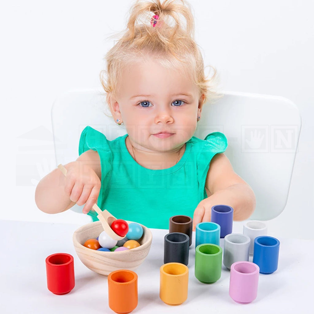 ColorCups™ Wooden Color Sorting Set – Hands-On Toys