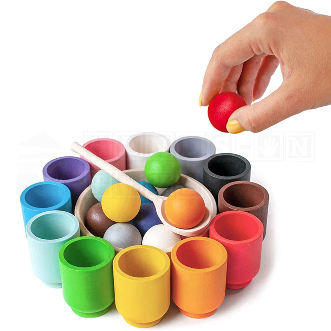 ColorCups™ Wooden Color Sorting Set-Sensory Toys-Hands-On Toys