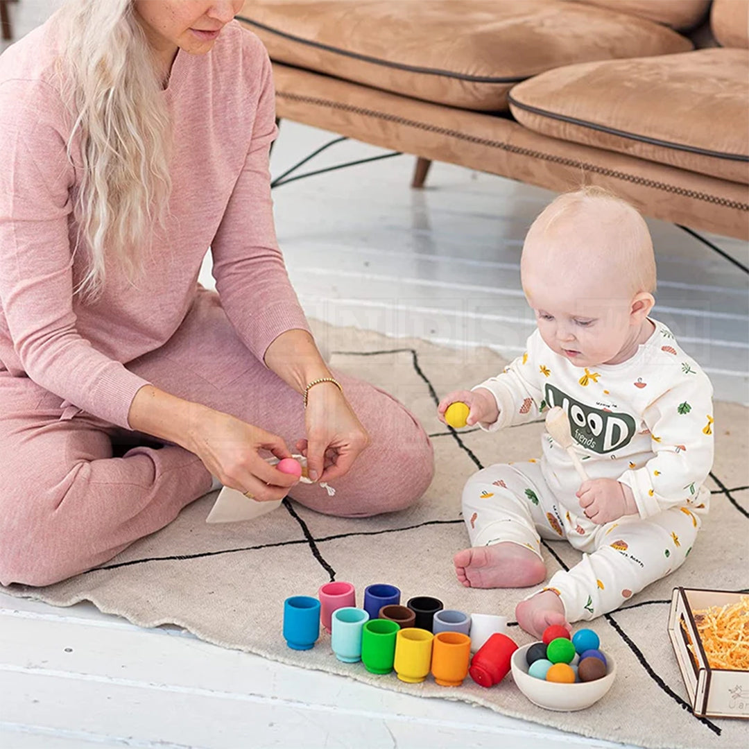 ColorCups™ Wooden Color Sorting Set-Sensory Toys-Hands-On Toys