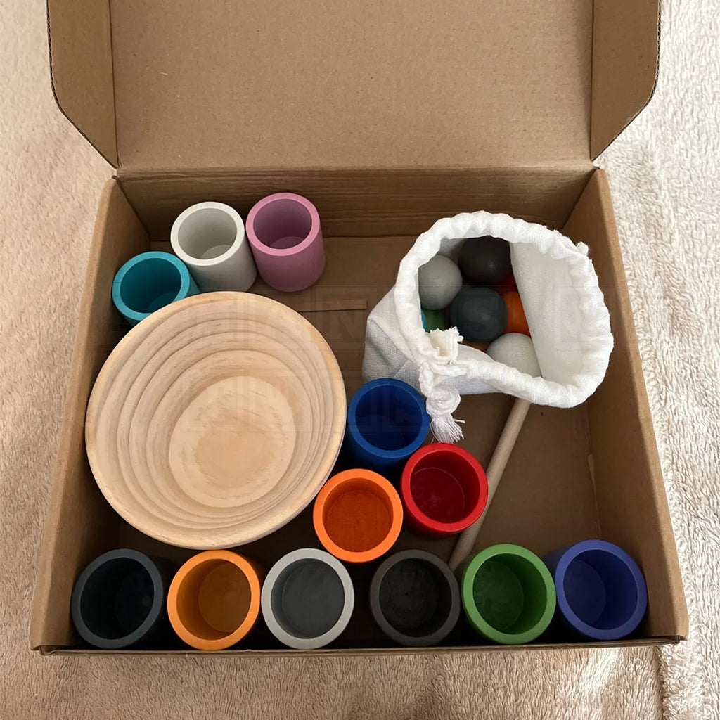 ColorCups™ Wooden Color Sorting Set – Hands-On Toys