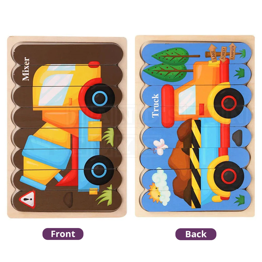 Double Puzzle™ Wooden Double-sided Puzzle-Puzzles-Hands-On Toys