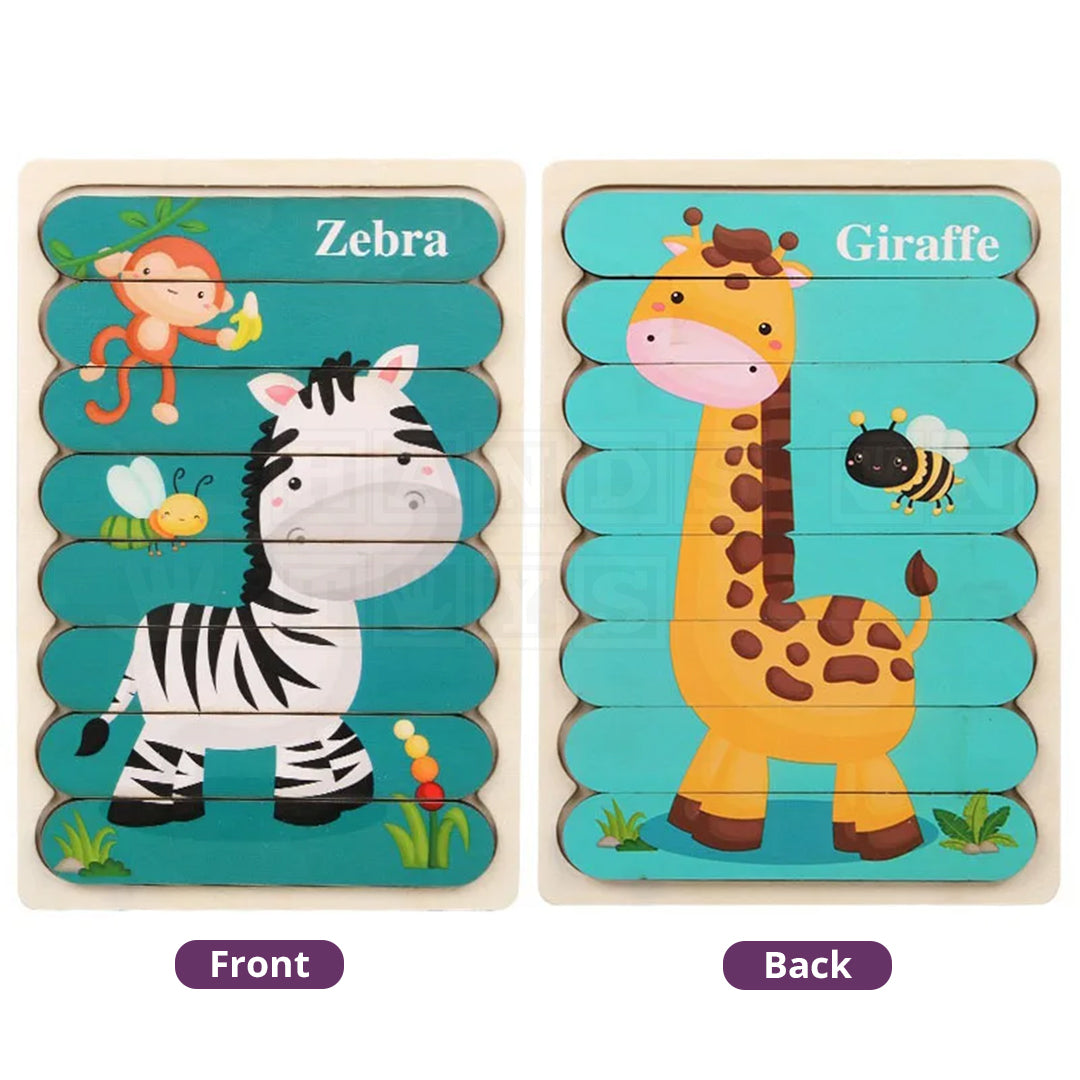 Double Puzzle™ Wooden Double-sided Puzzle-Puzzles-Hands-On Toys