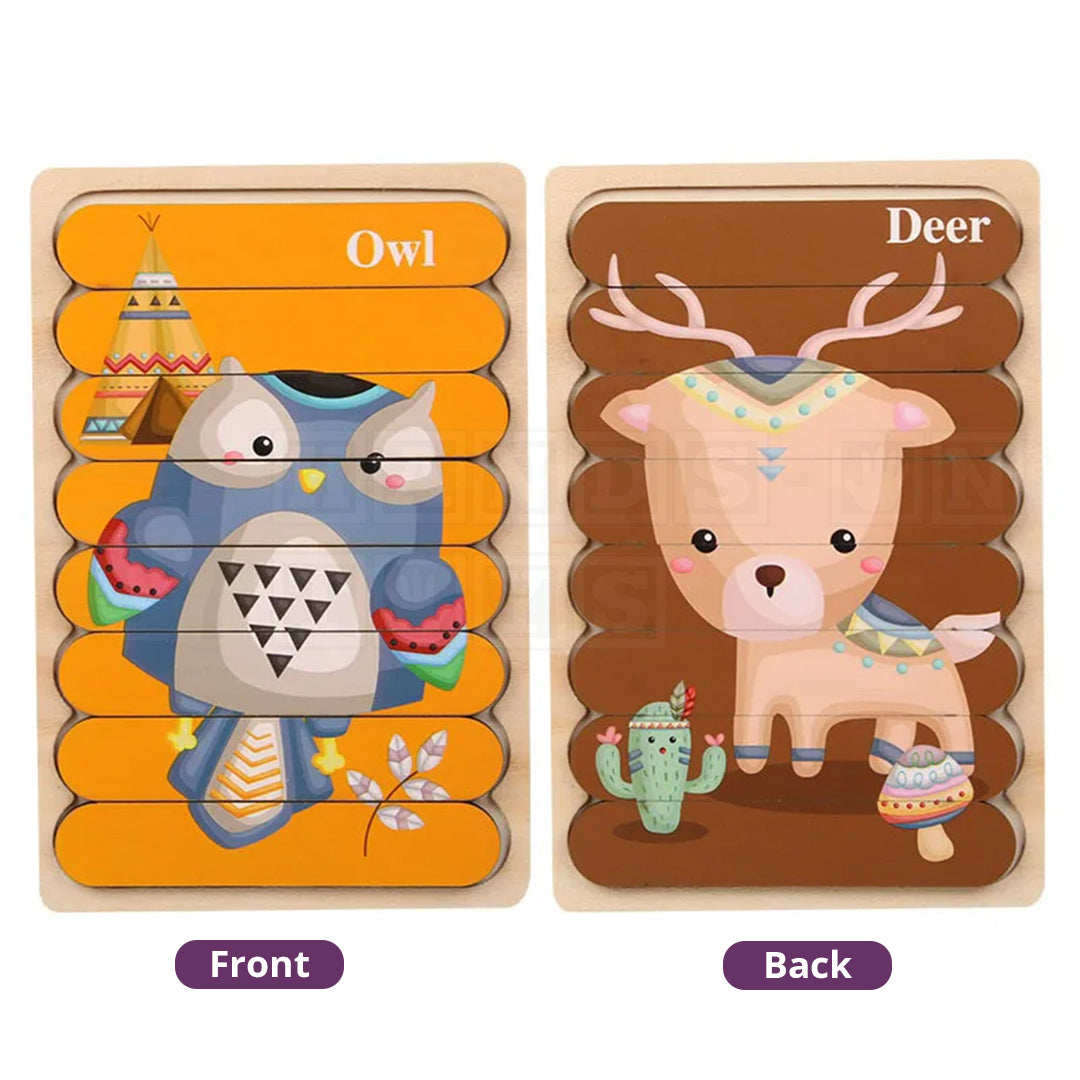 Double Puzzle™ Wooden Double-sided Puzzle-Puzzles-Hands-On Toys