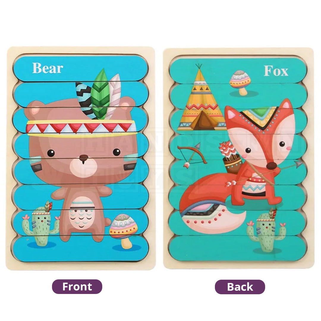 Double Puzzle™ Wooden Double-sided Puzzle-Puzzles-Hands-On Toys