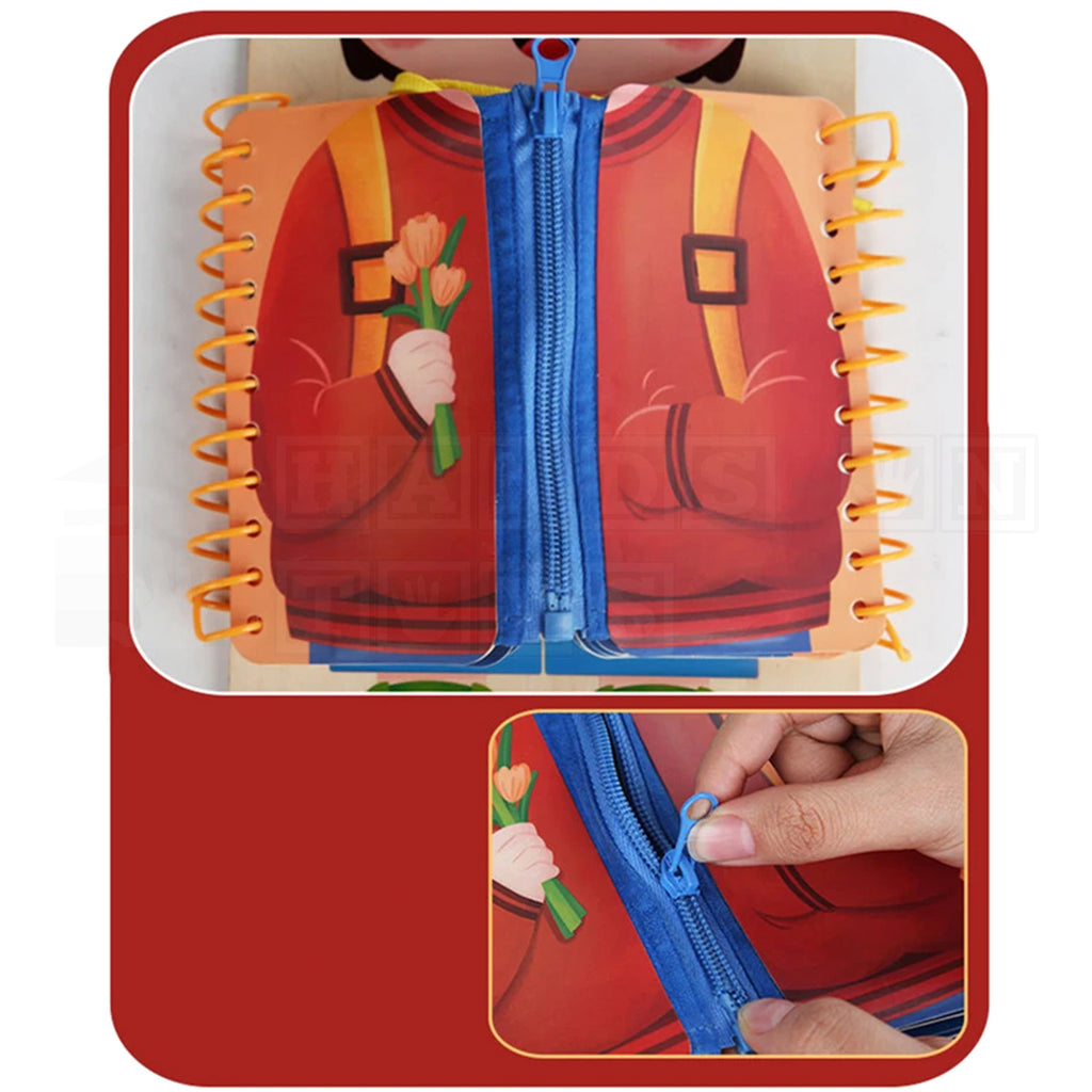 ZipMan™ Dressing Wooden Busy Board-Hands-On Toys