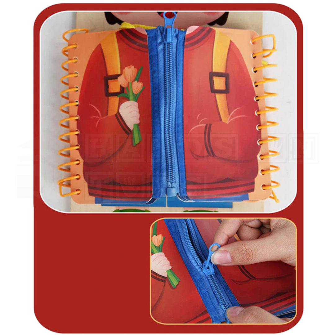 ZipMan™ Dressing Wooden Busy Board-Hands-On Toys