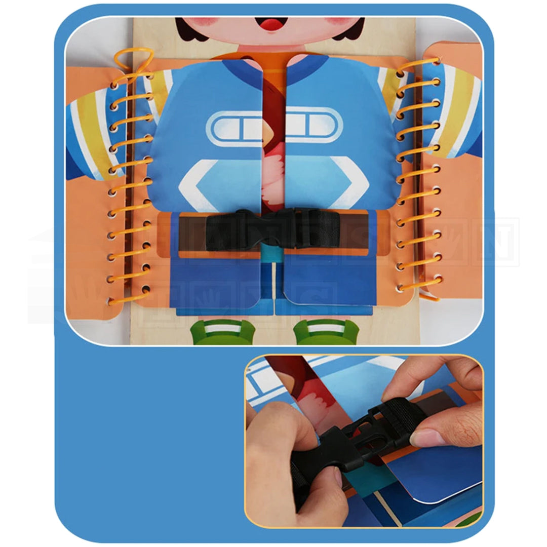 ZipMan™ Dressing Wooden Busy Board-Hands-On Toys