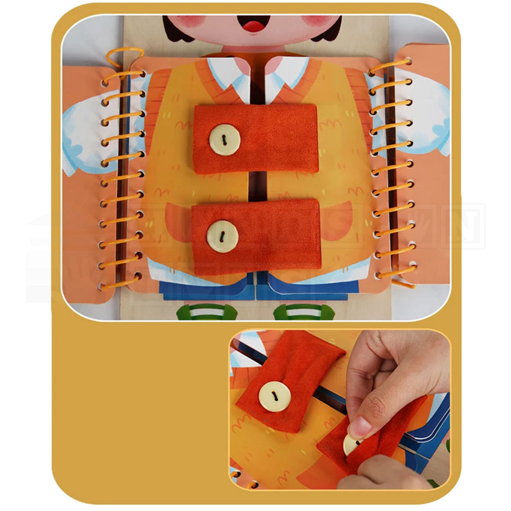 ZipMan™ Dressing Wooden Busy Board-Hands-On Toys
