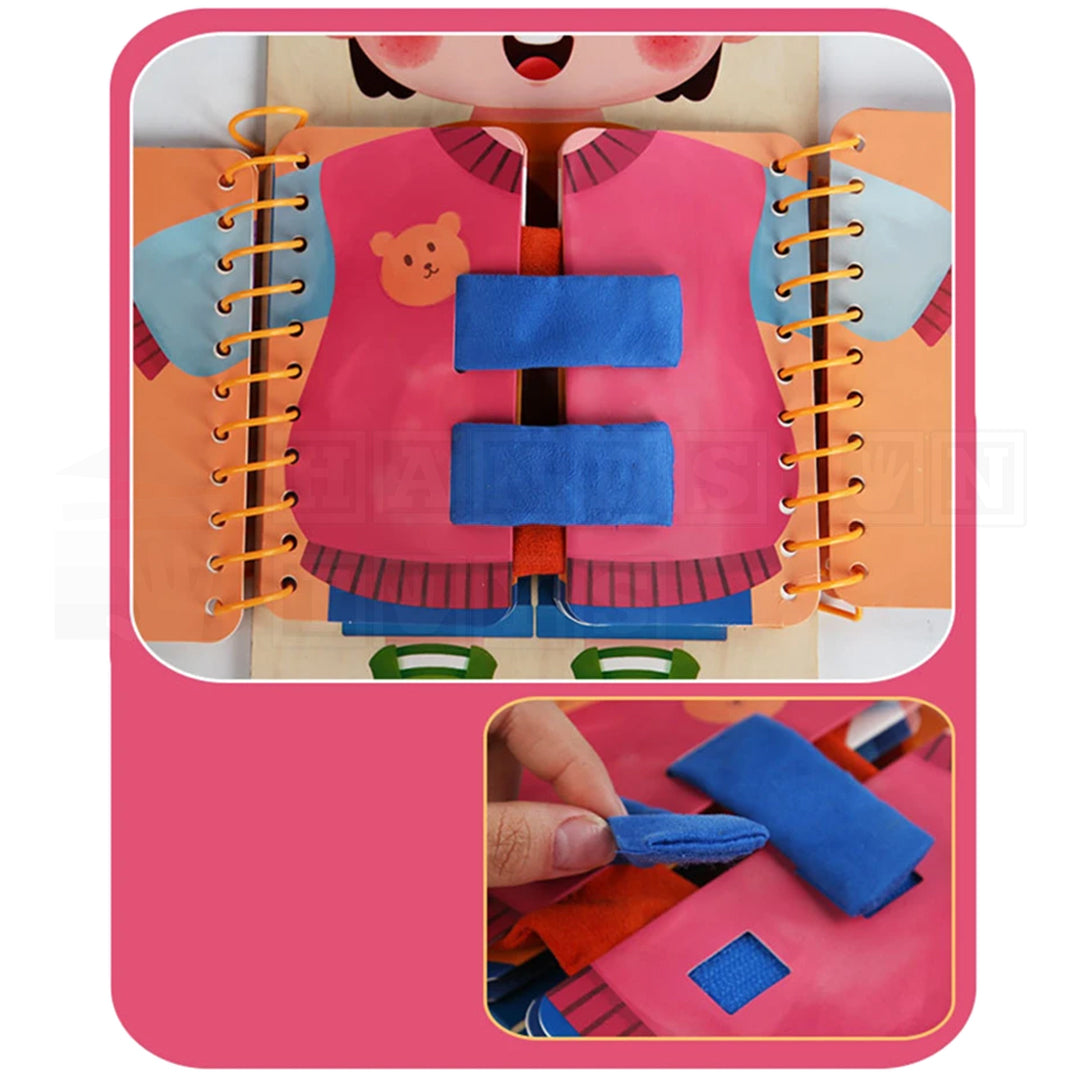 ZipMan™ Dressing Wooden Busy Board-Hands-On Toys