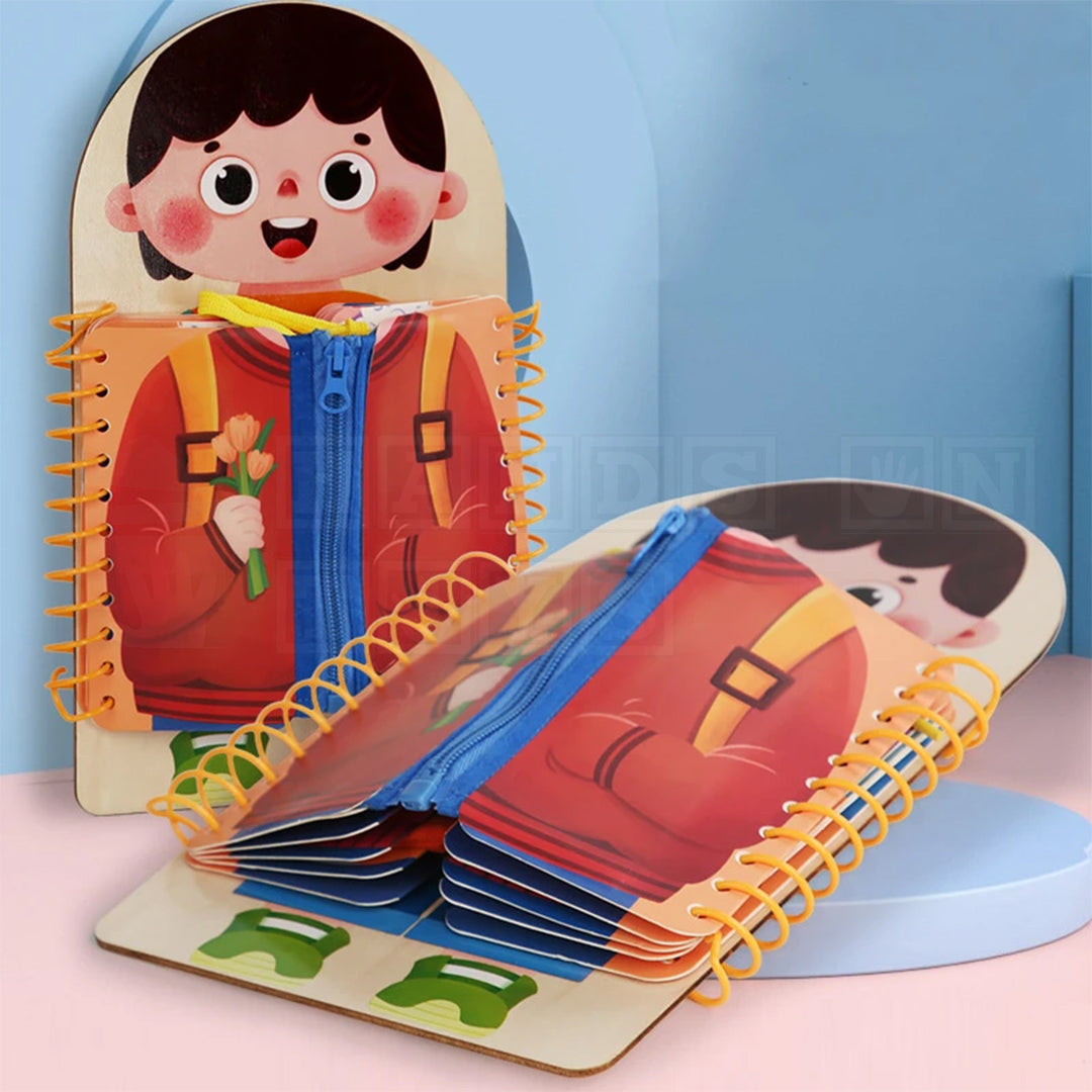 ZipMan™ Dressing Wooden Busy Board-Hands-On Toys