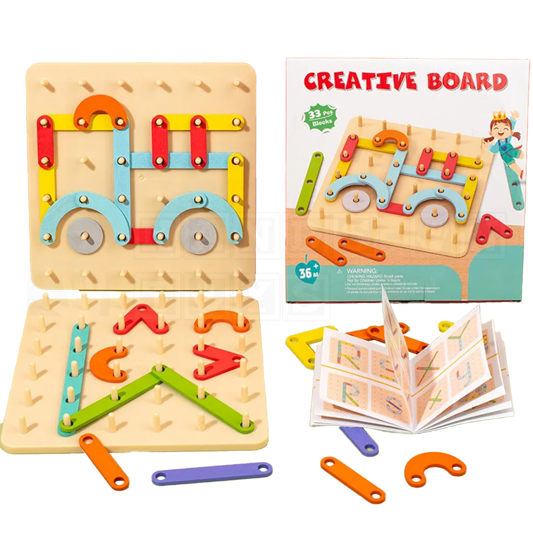 PinBoard™ Wooden Creativity Board-Puzzles-Hands-On Toys