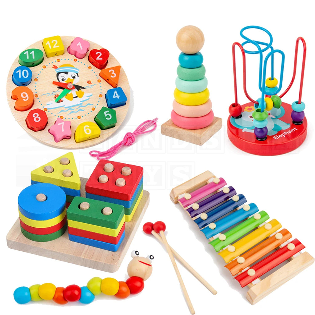 EduSet™ 6 Wooden Montessori Toy Set-Educational Toys-Hands-On Toys