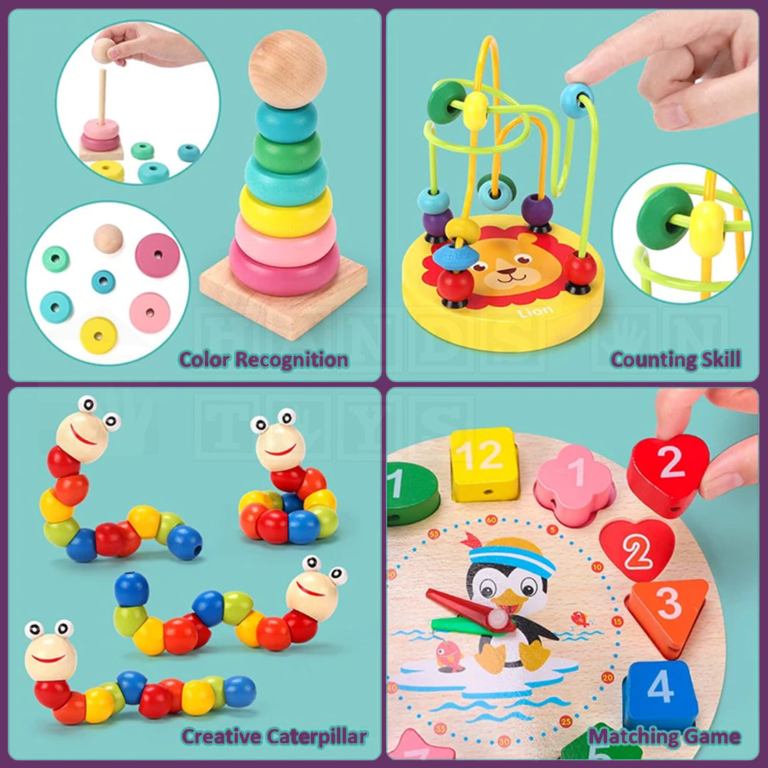 EduSet™ 6 Wooden Montessori Toy Set-Educational Toys-Hands-On Toys