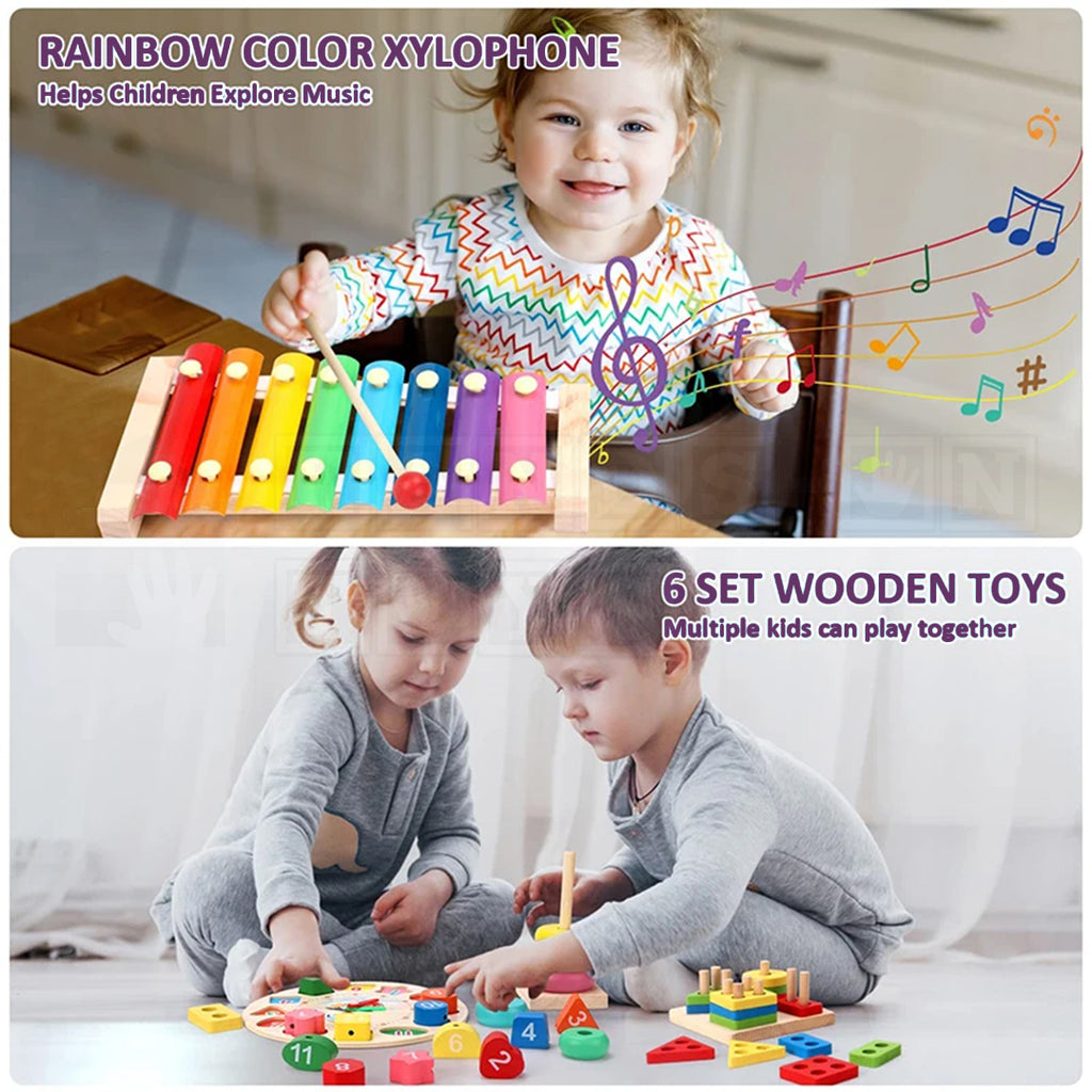 EduSet™ 6 Wooden Montessori Toy Set-Educational Toys-Hands-On Toys