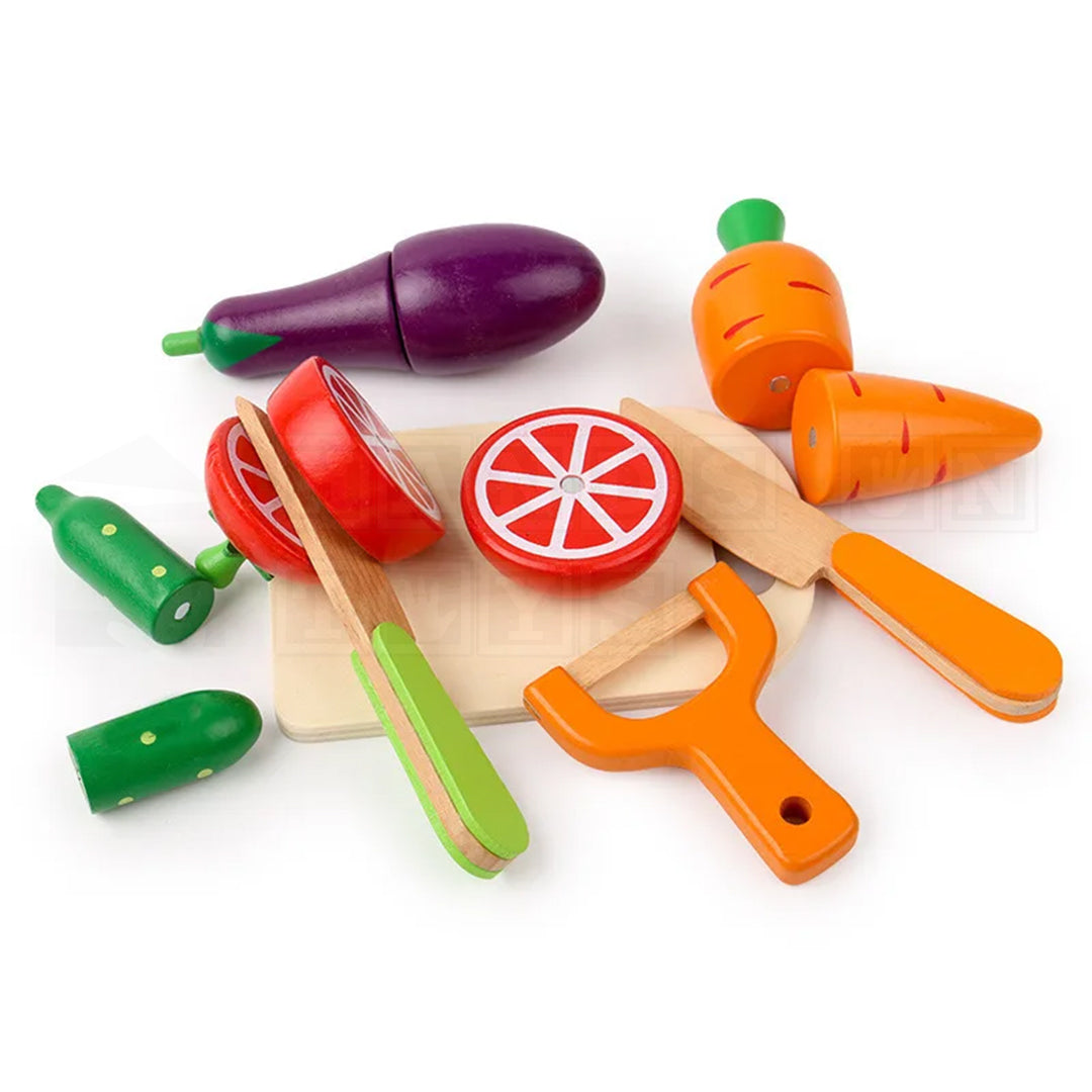 SliceWise™ Wooden Food Cutting Set  Practical Life Toys.