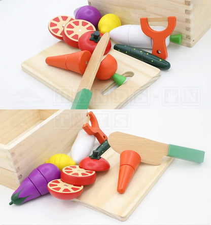 SliceWise™ Wooden Food Cutting Set  Practical Life Toys.