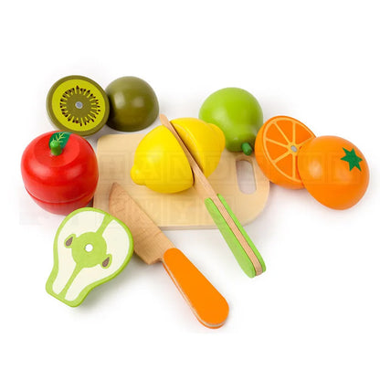 SliceWise™ Wooden Food Cutting Set  Practical Life Toys.