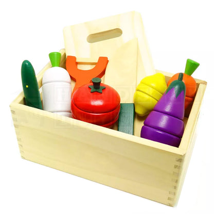 SliceWise™ Wooden Food Cutting Set  Practical Life Toys.