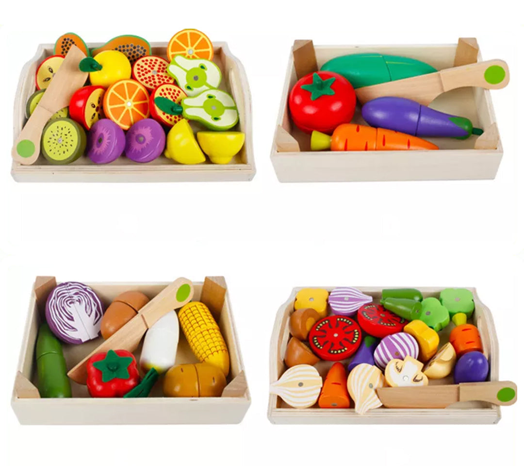 SliceWise™ Wooden Food Cutting Set-Practical Life Toys-Hands-On Toys