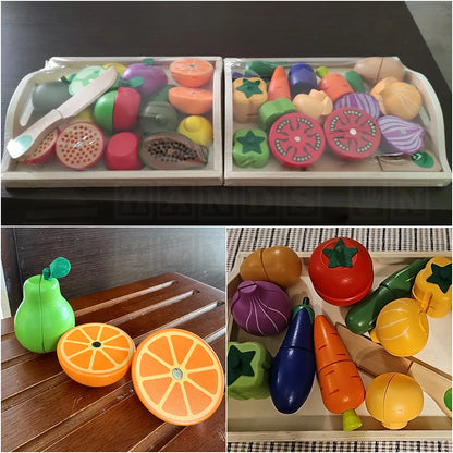 SliceWise™ Wooden Food Cutting Set  Practical Life Toys.