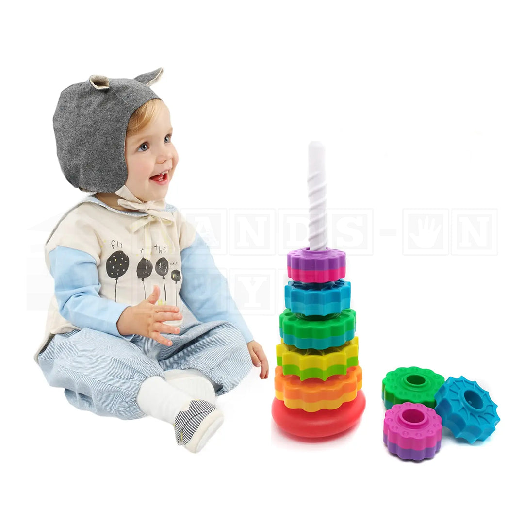 RainbowSpins™ Spinning Stacking Tower  Sensory Toys.