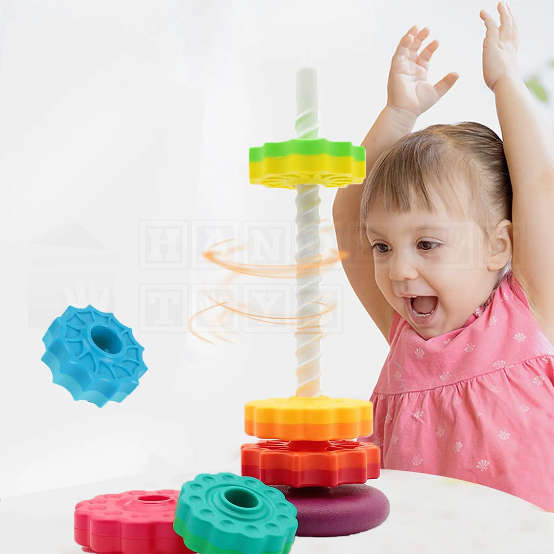 RainbowSpins™ Spinning Stacking Tower  Sensory Toys.