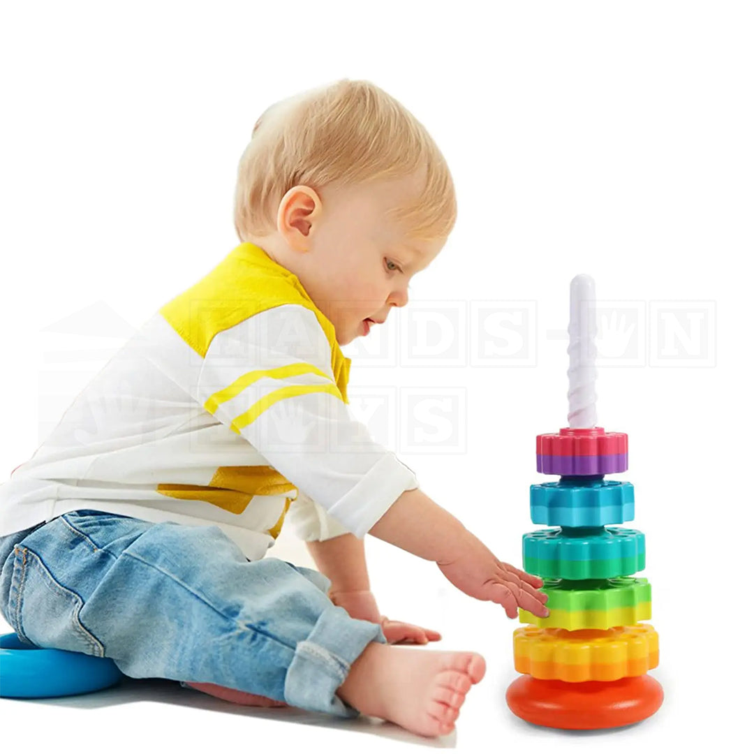 RainbowSpins™ Spinning Stacking Tower  Sensory Toys.