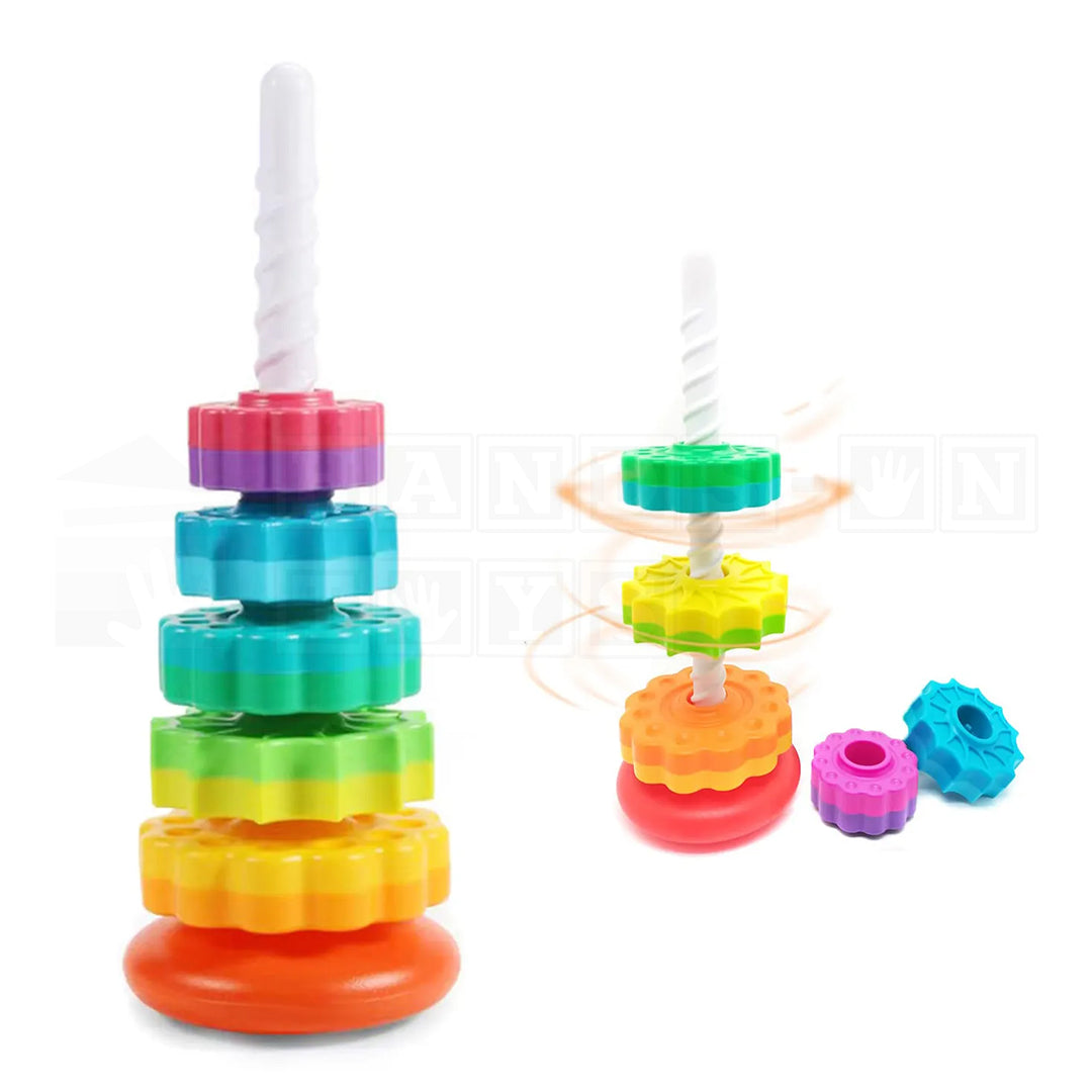 RainbowSpins™ Spinning Stacking Tower-Sensory Toys-Hands-On Toys