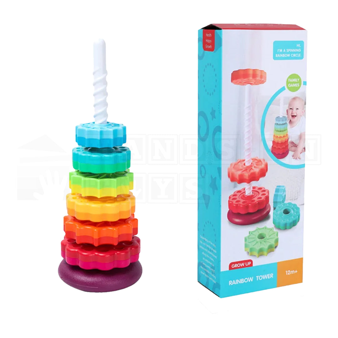 RainbowSpins™ Spinning Stacking Tower  Sensory Toys.