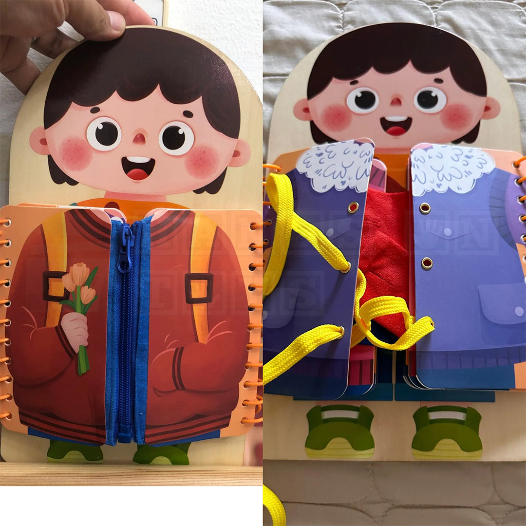 ZipMan™ Dressing Wooden Busy Board-Hands-On Toys